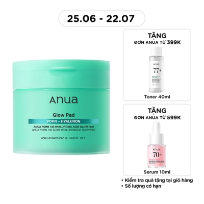 ANUA - PDRN 100 Hyaluronic Acid Glow Pad 180ml/60pcs