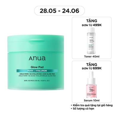 ANUA - PDRN 100 Hyaluronic Acid Glow Pad 180ml/60pcs