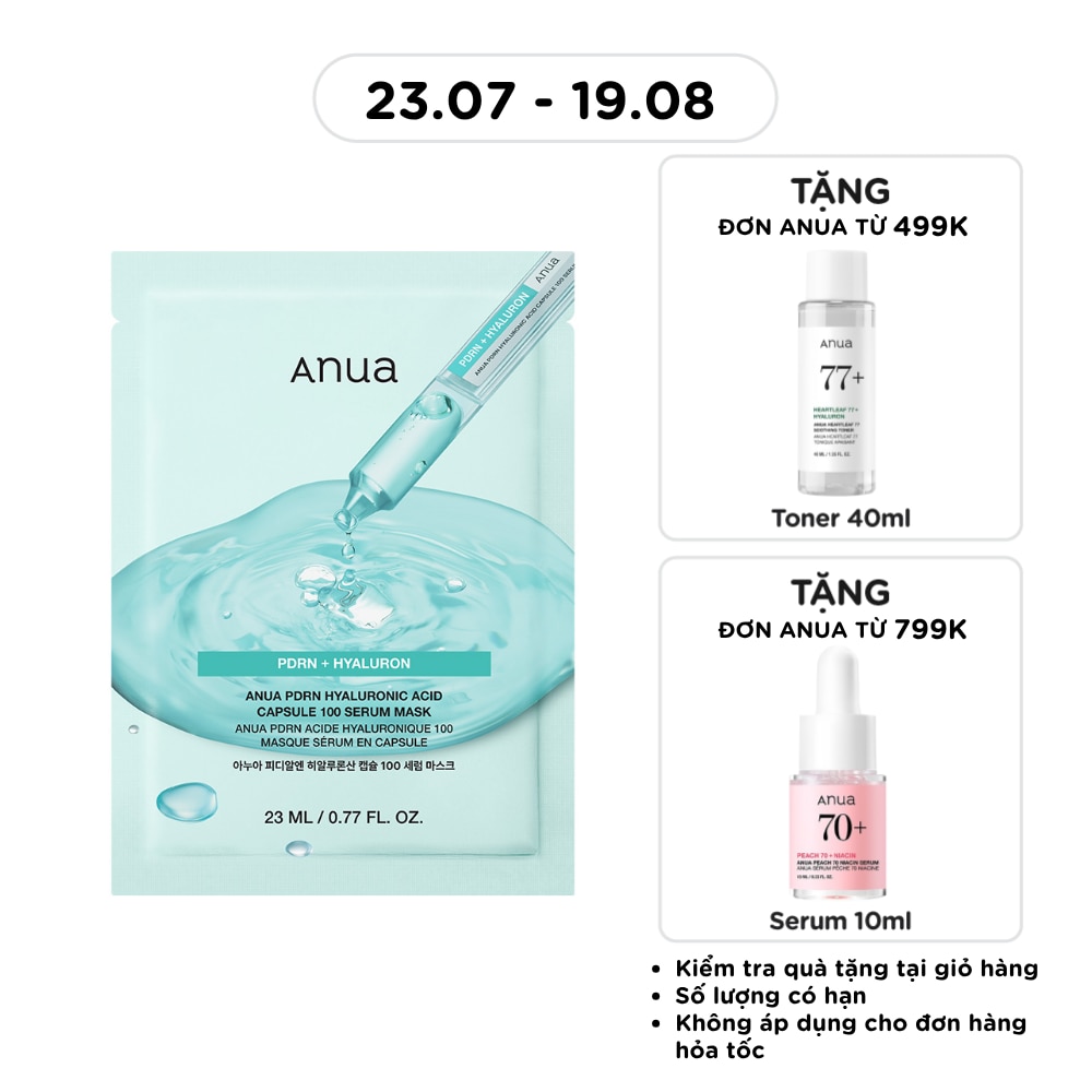 Mặt Nạ Anua PDRN Hyaluronic Acid Capsule 100 Serum Mask 23ml