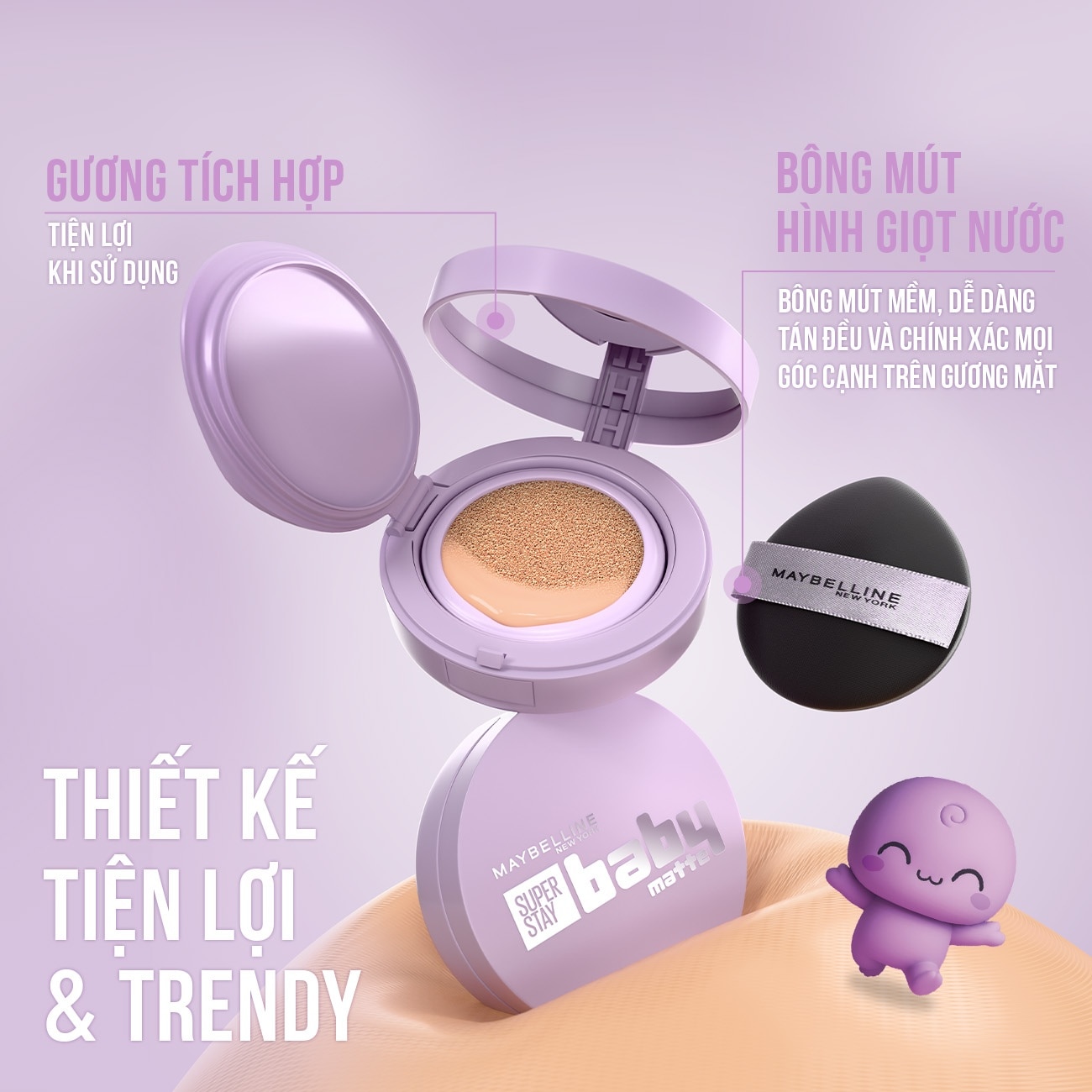 Phấn Nước Mịn Lì Maybelline Super Stay Baby Matte Up To 24H Soft Matte Cushion 11g .#120.5 image