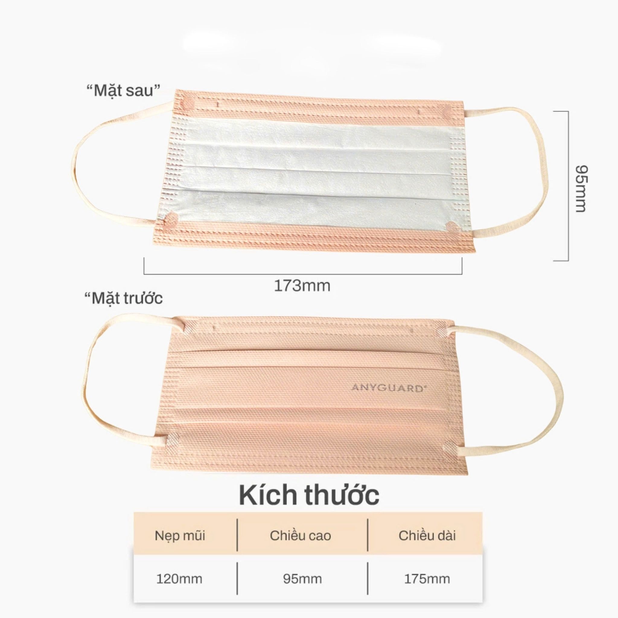 Khẩu Trang Anyguard Sense Pastel Màu Hồng Cam Đất 30Cái