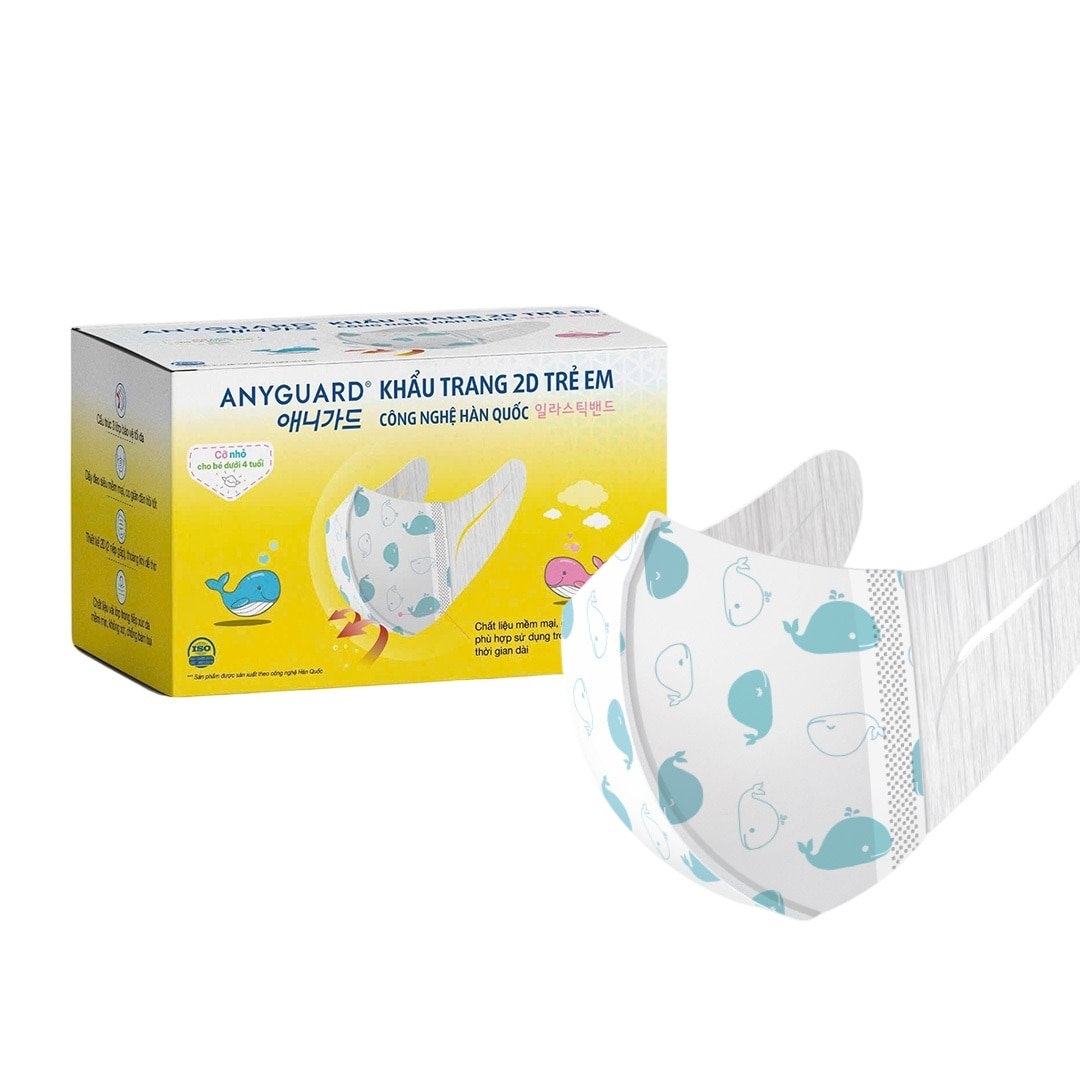 Khẩu Trang Cho Bé Anyguard 2D Dưới 4 Tuổi 30Cái