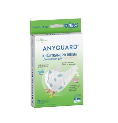 ANYGUARD Khẩu Trang Cho Bé Anyguard 2D Dưới 4 Tuổi 10 Cái