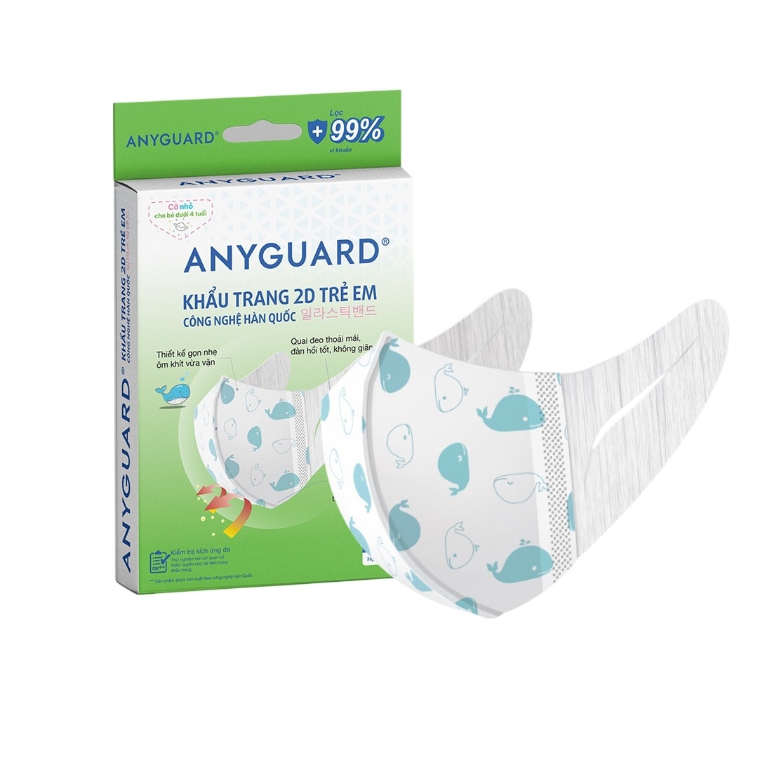 Khẩu Trang Cho Bé Anyguard 2D Dưới 4 Tuổi 10 Cái