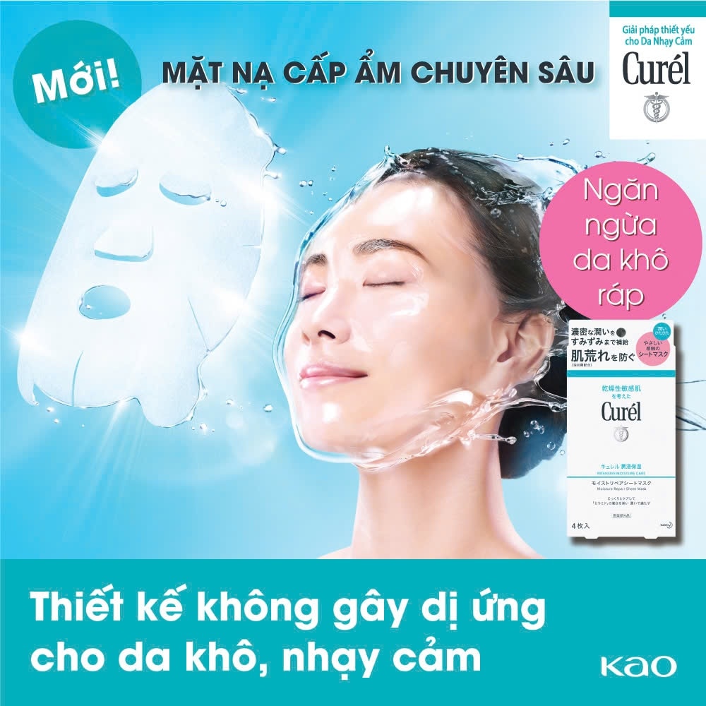 Mặt Nạ Curél Dưỡng Da Cấp Ẩm Chuyên Sâu 27ml x 4pcs