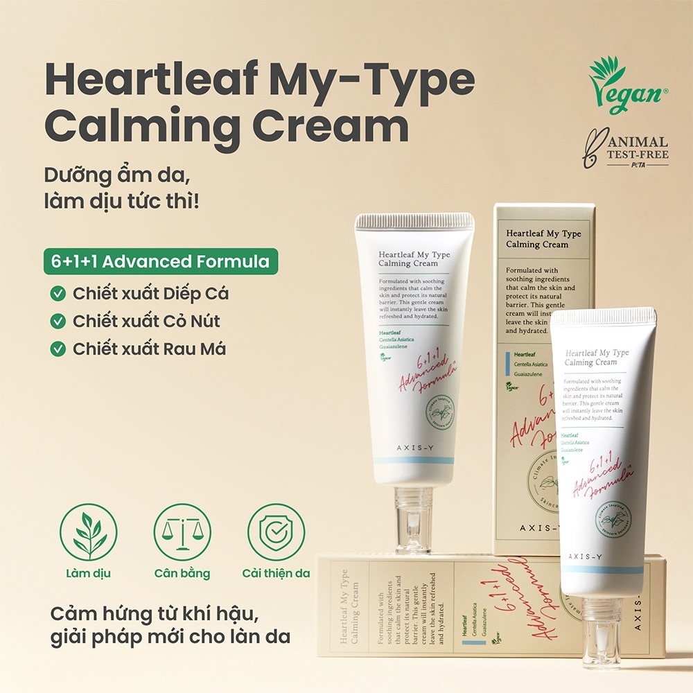 Kem Dưỡng AXIS-Y Heartleaf My Type Calming Cream Chiết Xuất Diếp Cá 60ml
