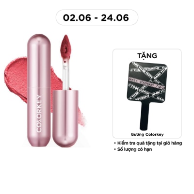 COLORKEY - Son Kem Colorkey Mousse Matte Lip Mud 2g .#R107 Rosy Twilight Hồng Đào