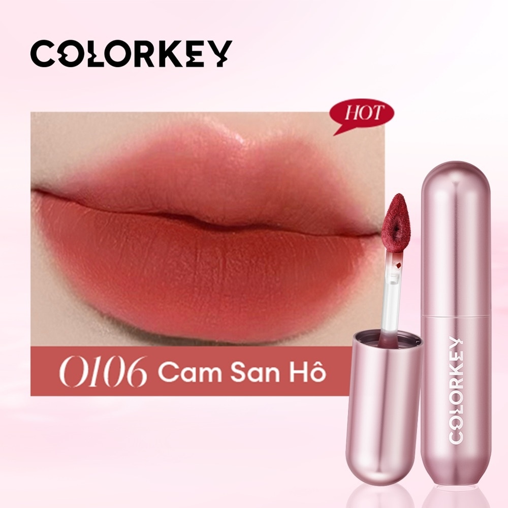 Son Kem Colorkey Mousse Matte Lip Mud 2g .#O106 Citrus Breeze Cam San Hô