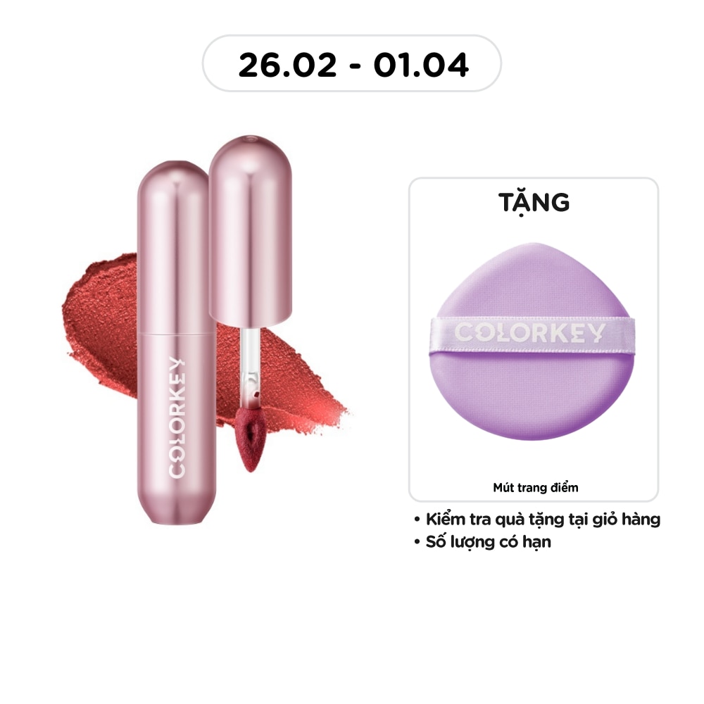 Son Kem Colorkey Mousse Matte Lip Mud 2g .#O106 Citrus Breeze Cam San Hô