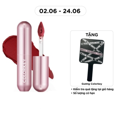 COLORKEY - Son Kem Colorkey Mousse Matte Lip Mud 2g .#R108 Crimson Rouge Đỏ Gạch Trầm