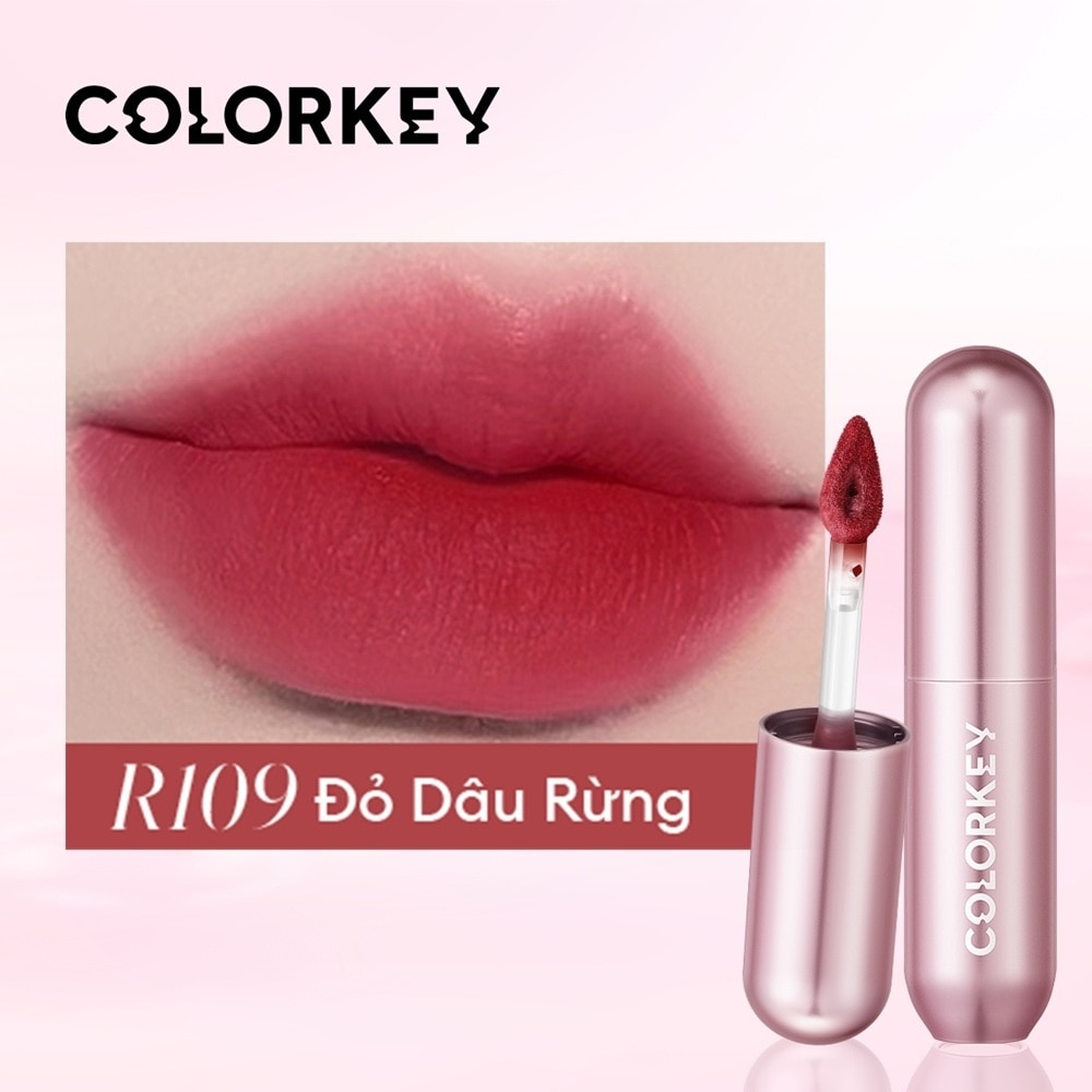 Son Kem Colorkey Mousse Matte Lip Mud 2g .#R109 Wildberry Đỏ Dâu Rừng