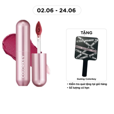 COLORKEY - Son Kem Colorkey Mousse Matte Lip Mud 2g .#R109 Wildberry Đỏ Dâu Rừng