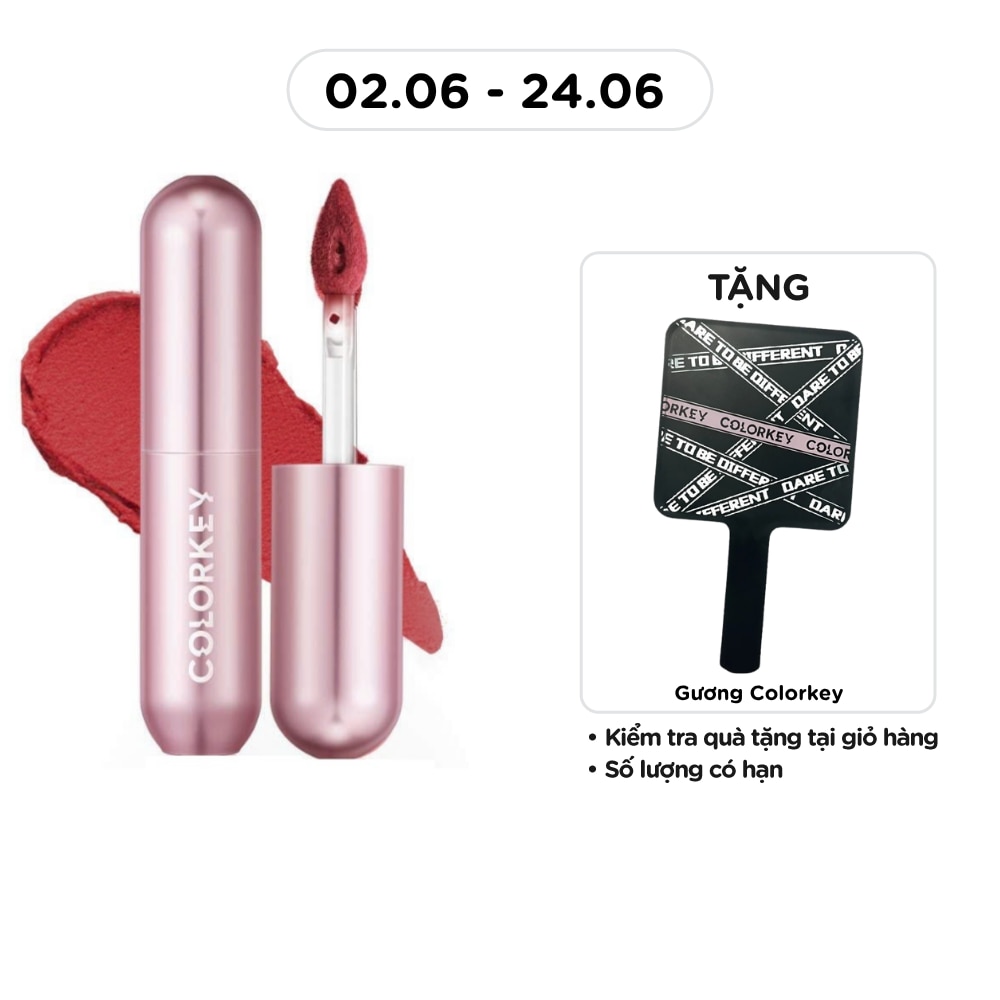 Son Kem Colorkey Mousse Matte Lip Mud 2g .#R133 Autumn Red Đỏ Ánh Thu