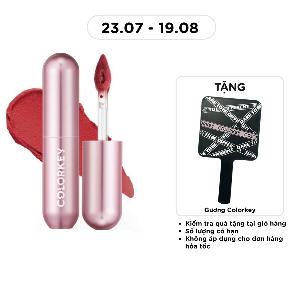 Son Kem Colorkey Mousse Matte Lip Mud 2g .#R133 Autumn Red Đỏ Ánh Thu