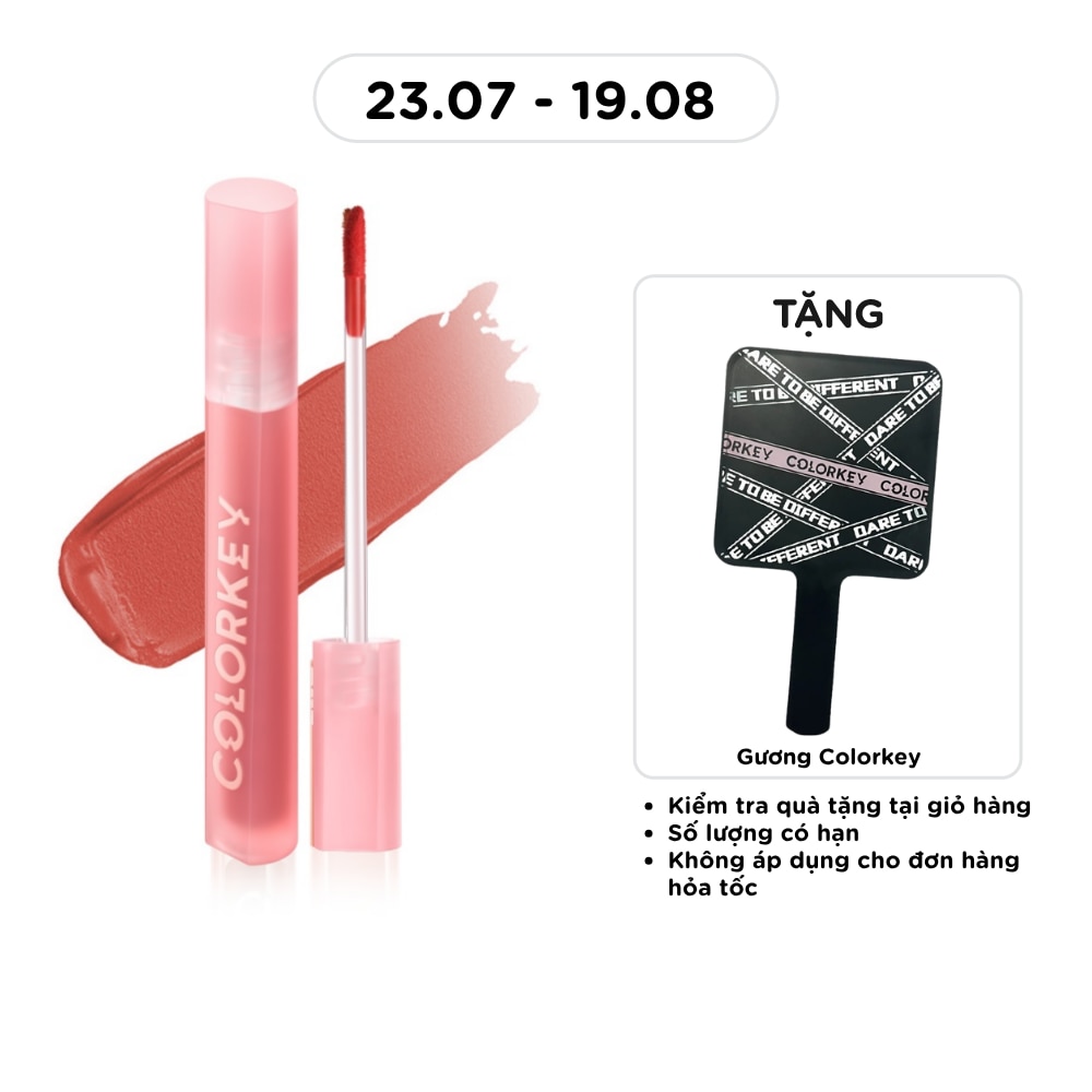 Son Kem Lì Colorkey Airy Velvet Lip Lacquer 2.5g .#B605 Đào Cam Quế