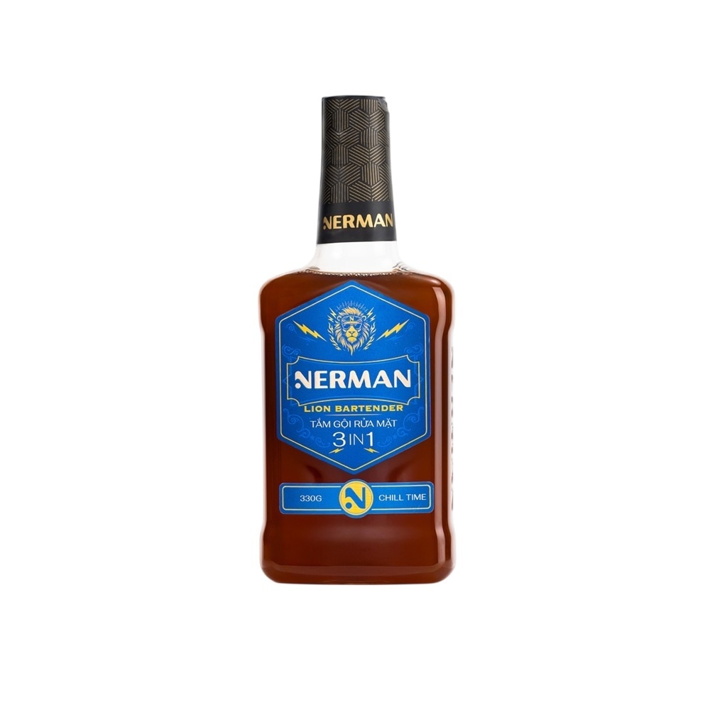 Sữa tắm gội 3in1 Nerman Lion Bartender Hương Chill Time 330g