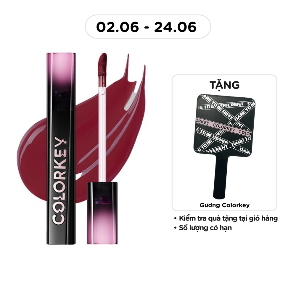 Son Bóng Colorkey Airy Lip Mirror Series 2.5g .#B705 Thạch Nho Pha Lê