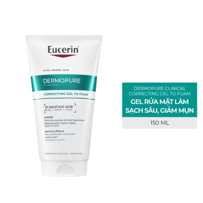 EUCERIN - Gel Rửa Mặt Cho Da Mụn Eucerin Dermopure Clinical Correcting Gel To Foam 150ml
