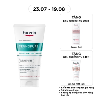 EUCERIN - Gel Rửa Mặt Cho Da Mụn Eucerin Dermopure Clinical Correcting Gel To Foam 75ml image