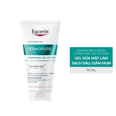 EUCERIN - Gel Rửa Mặt Cho Da Mụn Eucerin Dermopure Clinical Correcting Gel To Foam 75ml