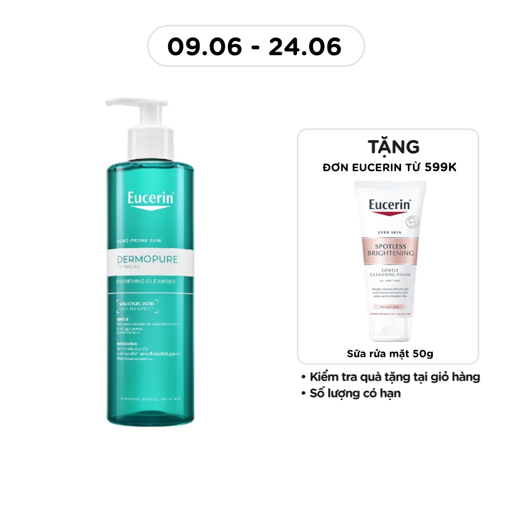 Gel Rửa Mặt Eucerin Dermopure Clinical Purifying Cleanser 400ml