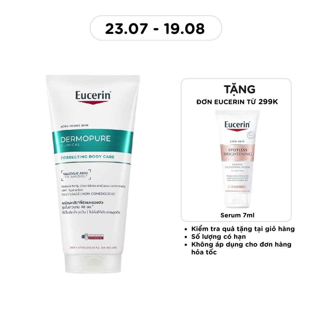 Kem Dưỡng Thể Eucerin Dermopure Clinical Correcting Body Care Cho Da Mụn & Thâm 200ml