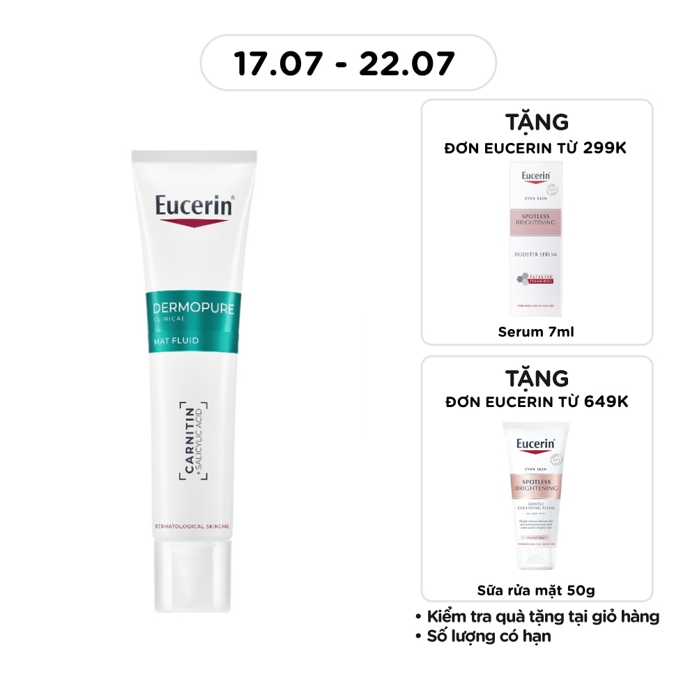 Kem Dưỡng Ẩm Eucerin Dermopure Clinical Mat Fluid Kiểm Soát Nhờn 40ml