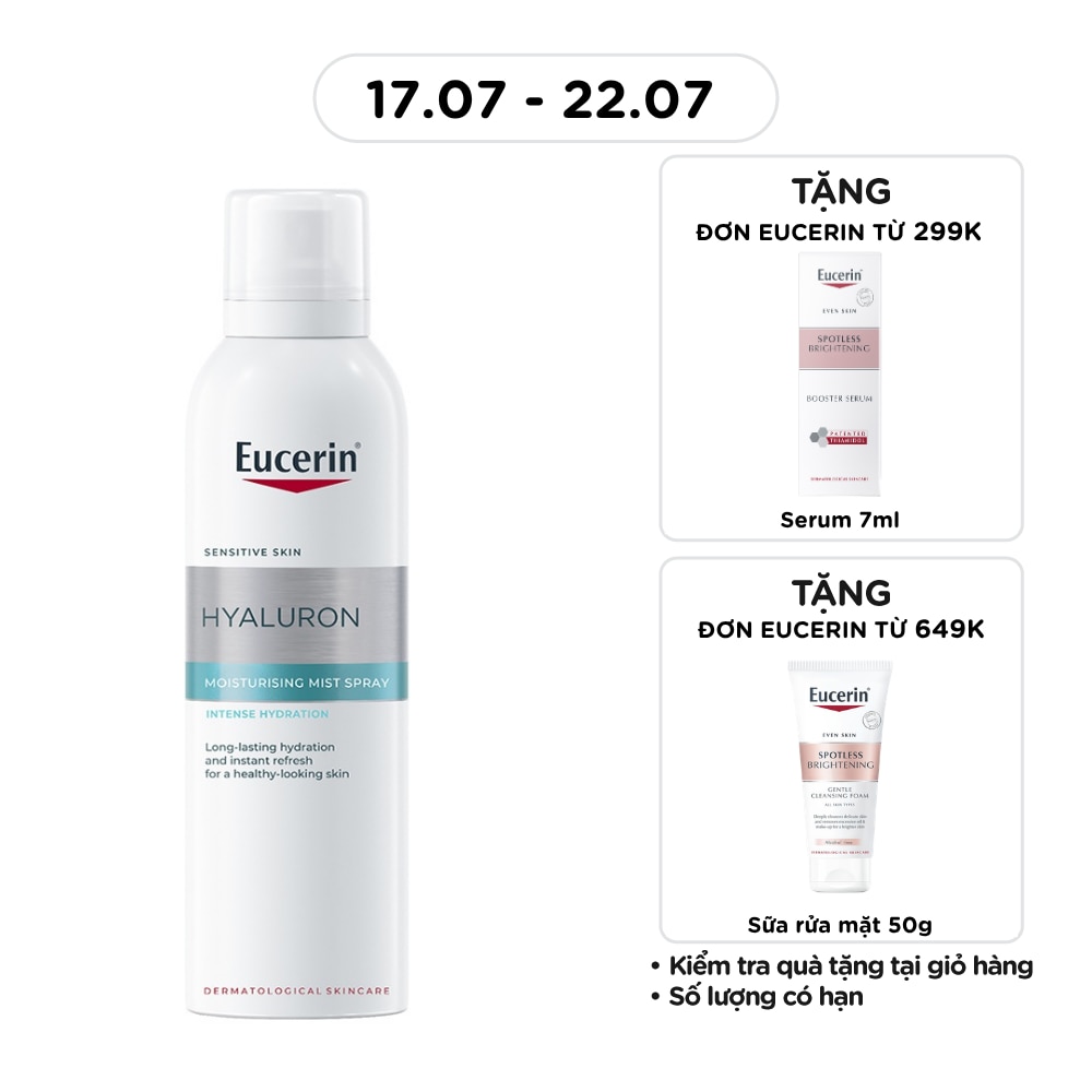 Xịt Khoáng Dưỡng Ẩm Eucerin Hyaluron Moisturizing Mist Spray Cho Da Nhạy Cảm 150ml image