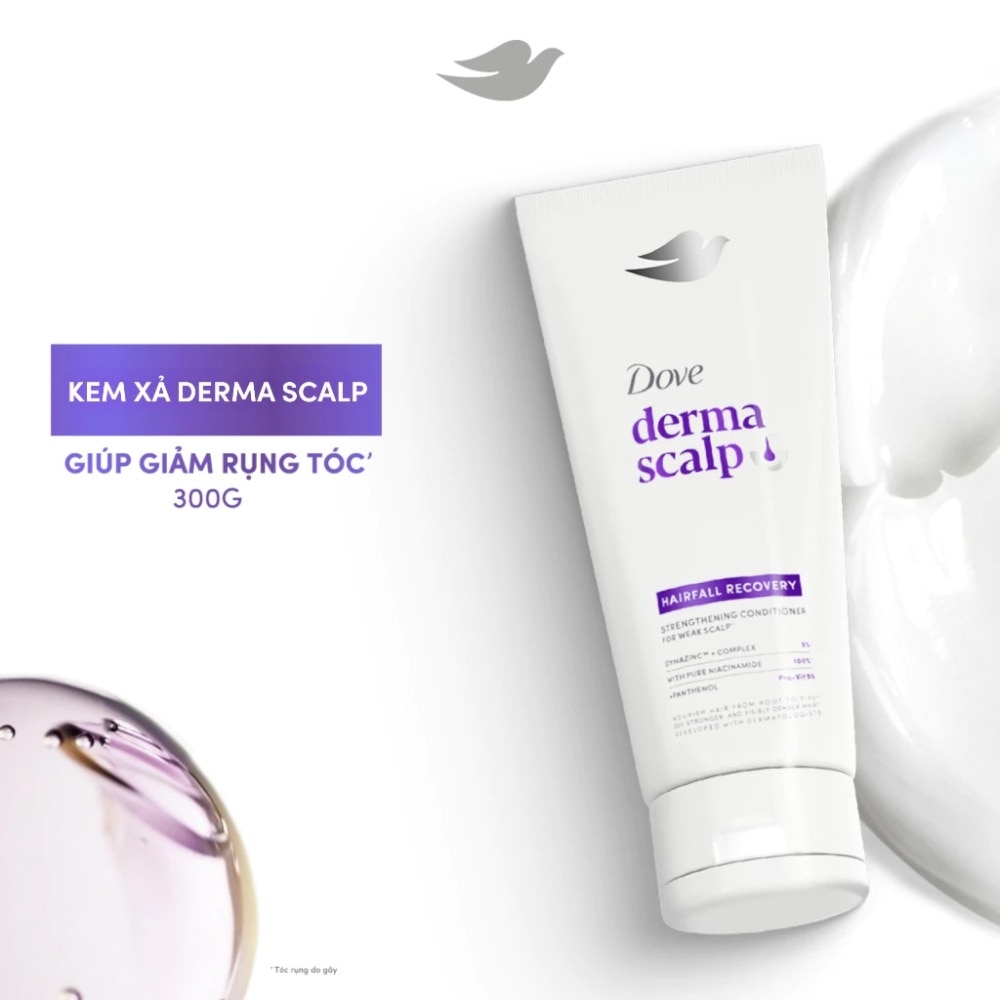 Kem Xả Dove Derma Scalp Giảm Gãy Rụng Tóc Hairfall Recovery Strengthening Conditioner 300g