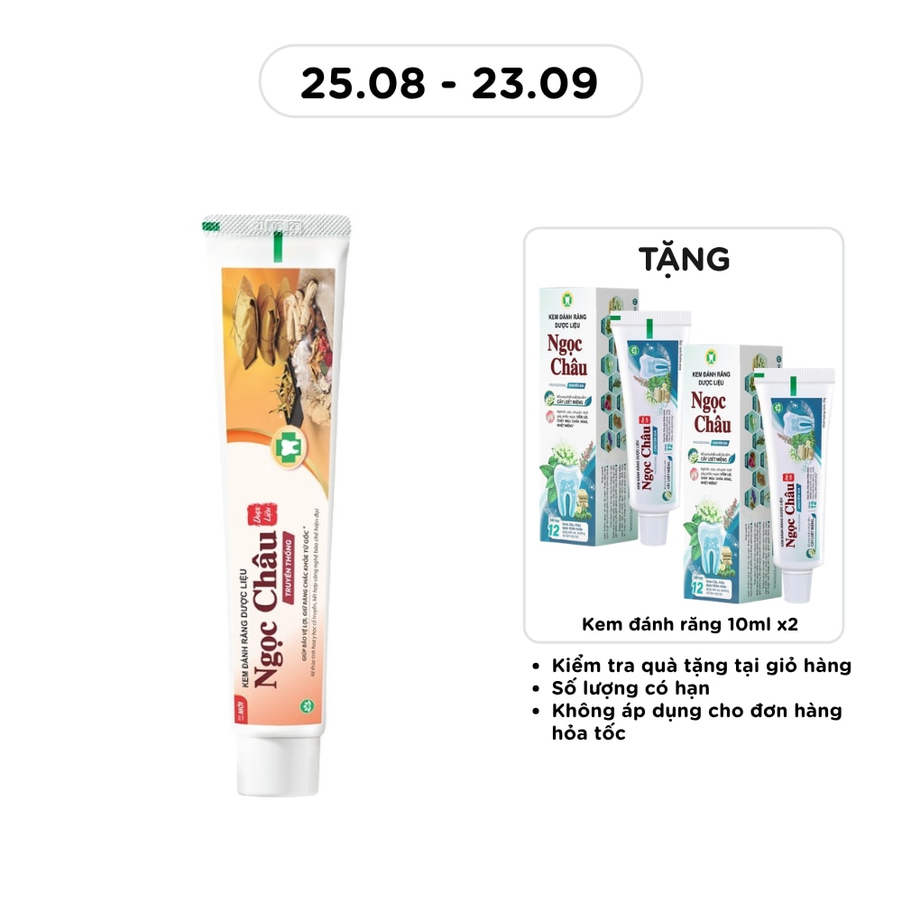 Kem Đánh Răng Dược Liệu Ngọc Châu Truyền Thống 100g image