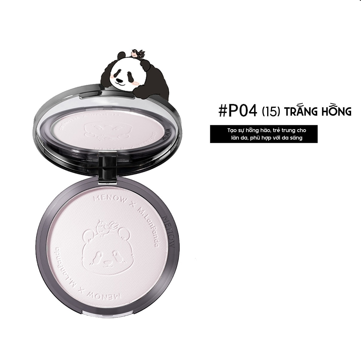 Phấn Phủ Menow Velvet Mist Complexion Powder 21g .#P04 Màu Trắng Hồng