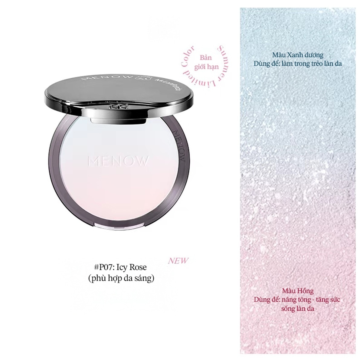 Phấn Phủ Menow Velvet Mist Complexion Powder 21g .#P07 Isy Rose Hồng Băng Lạnh image