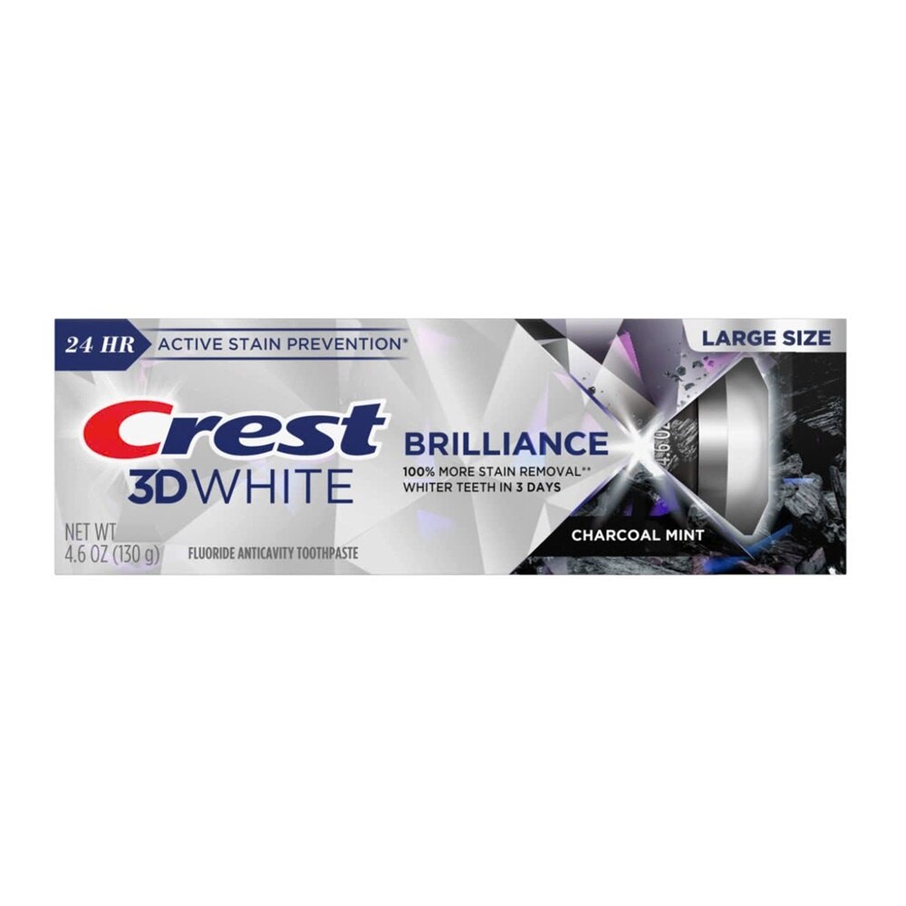 Crest 3D White Brilliance Charcoal Mint Toothpaste 130g