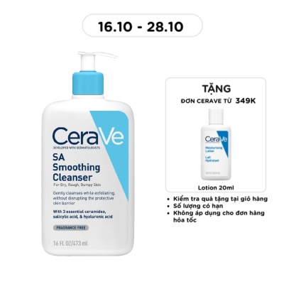 CERAVE Sữa Rửa Mặt CeraVe SA Smoothing Cleanser Làm Sạch Dịu Nhẹ 473ml image