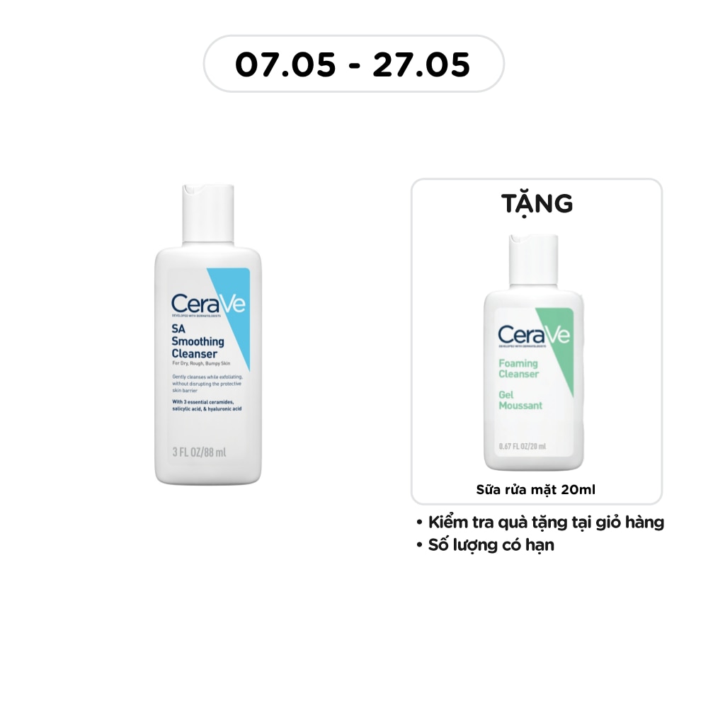 Sữa Rửa Mặt Cerave SA Smoothing Cleanser Làm Sạch Dịu Nhẹ 88ml