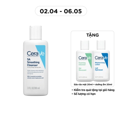 CERAVE - Sữa Rửa Mặt Cerave SA Smoothing Cleanser Làm Sạch Dịu Nhẹ 88ml