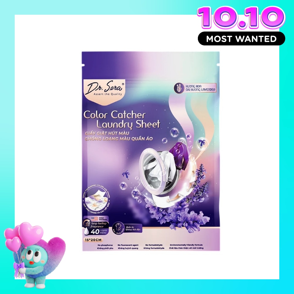 Color Catcher Laundry Sheet Lavender 40pcs image