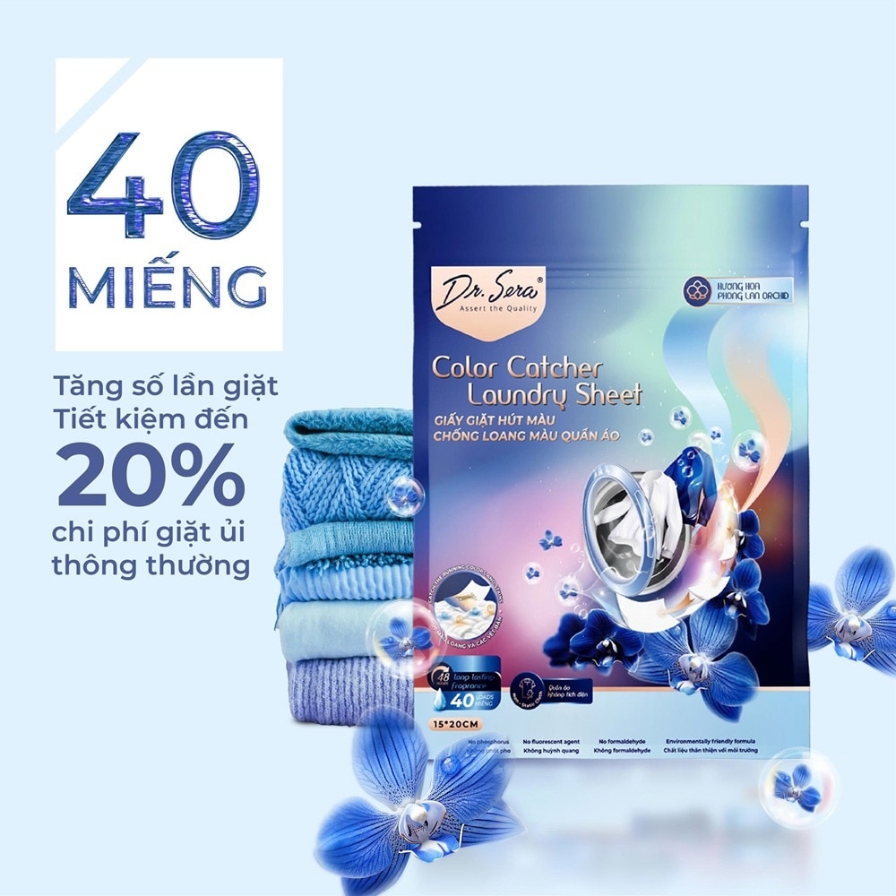 Color Catcher Laundry Sheet Orchid 40pcs