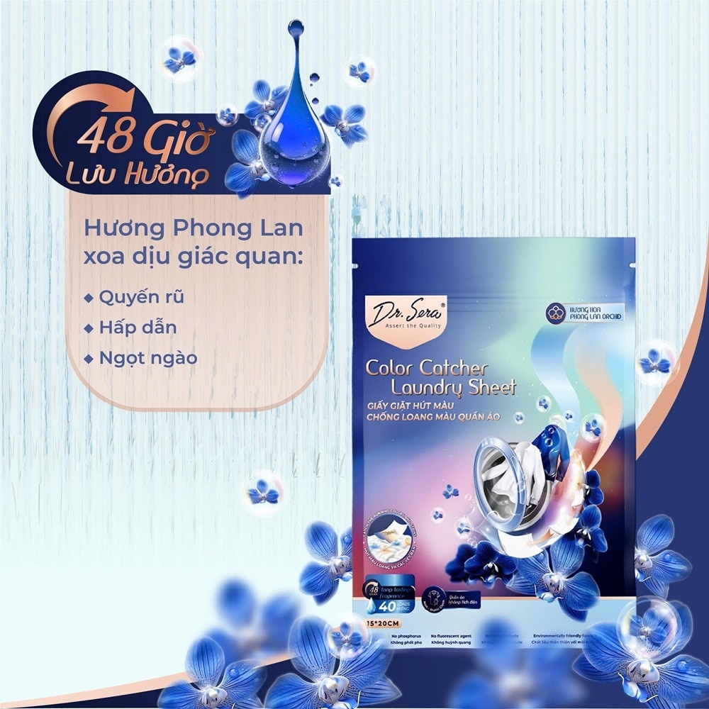 Dr.Sera Color Catcher Laundry Sheet Orchid 40pcs
