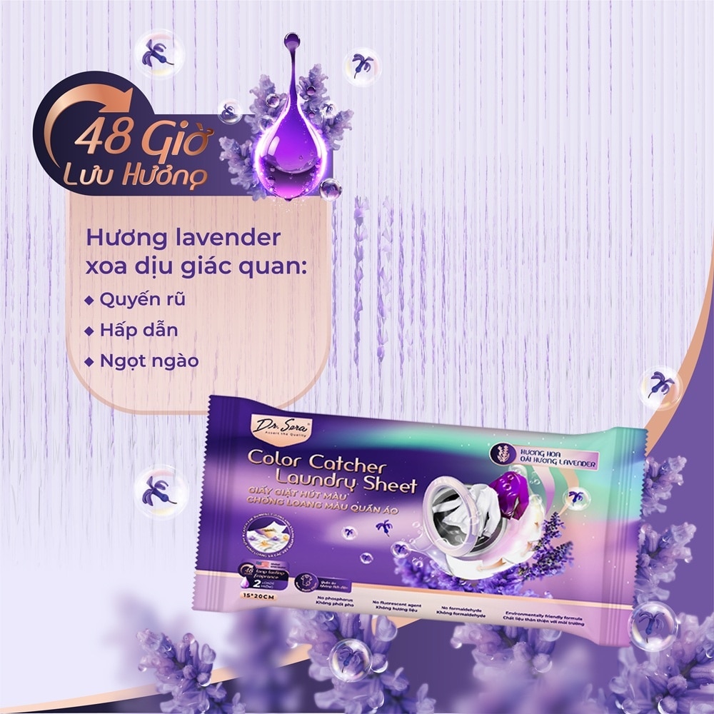 Color Catcher Laundry Sheet Lavender 2pcs