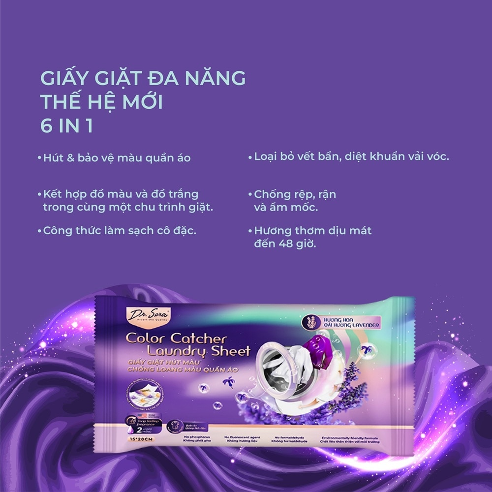 Dr.Sera Color Catcher Laundry Sheet Lavender 2pcs