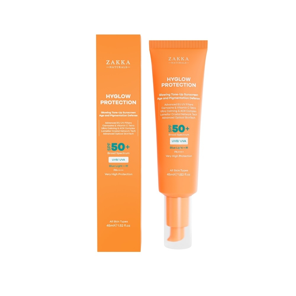 Kem Chống Nắng Nâng Tông Zakka Naturals Hyglow Protection SPF50+ PA++++ 45ml