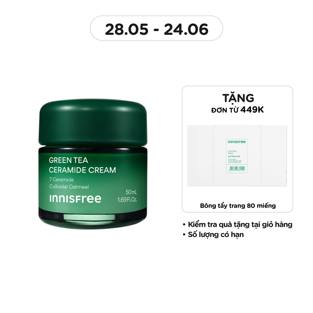Kem Dưỡng Ẩm innisfree Green Tea Ceramide Cream 50ml