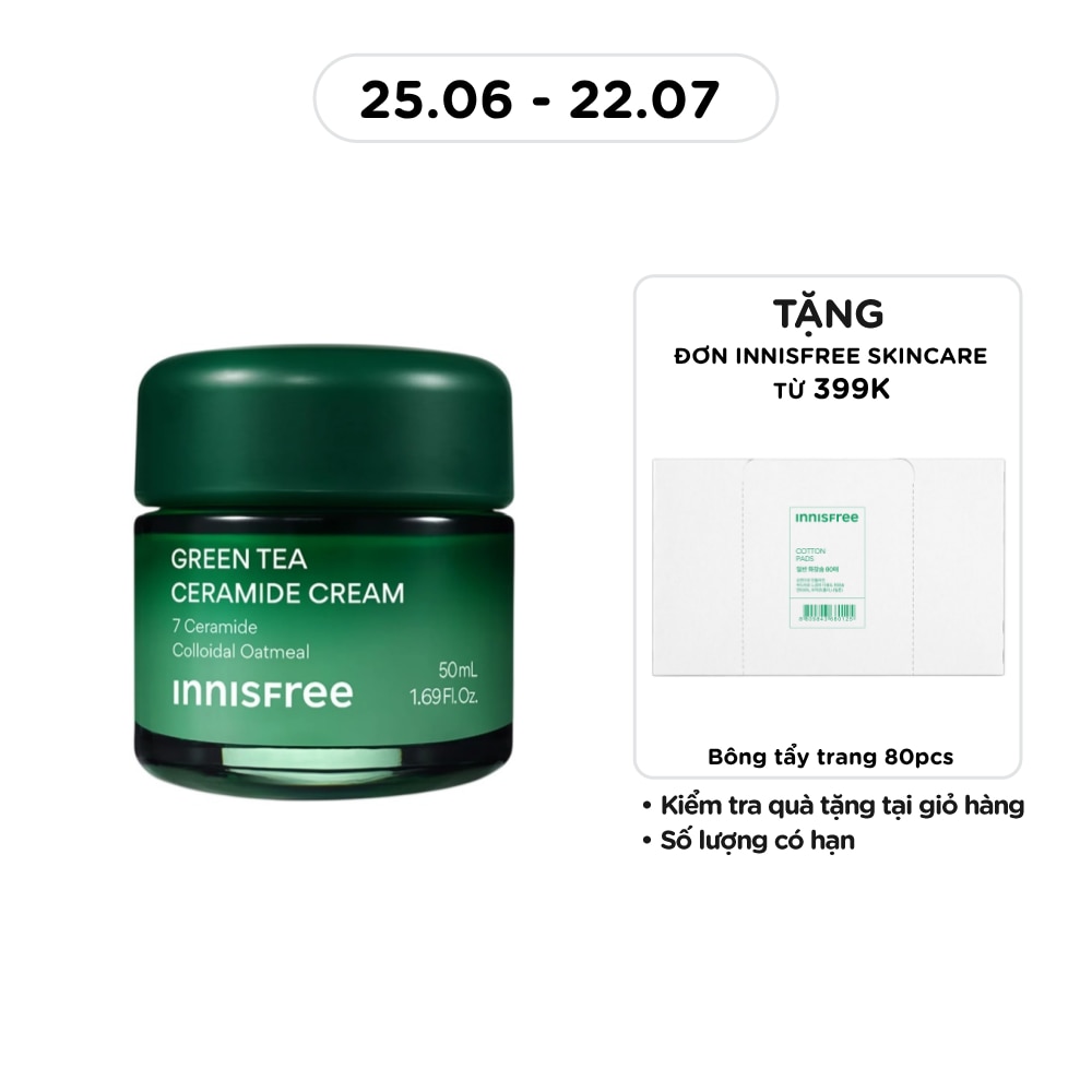 Kem Dưỡng Ẩm innisfree Green Tea Ceramide Cream 50ml