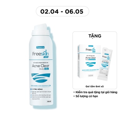 FREESKIN - Xịt Ngừa Mụn Ngoài Da Freeskin Forte Acne Clear Body Mist Dùng Cho Mụn Lưng, Mụn Cơ Thể, Viêm Nang Lông 80ml