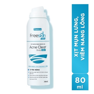 FREESKIN Xịt Ngừa Mụn Ngoài Da Freeskin Forte Acne Clear Body Mist Dùng Cho Mụn Lưng, Mụn Cơ Thể, Vi