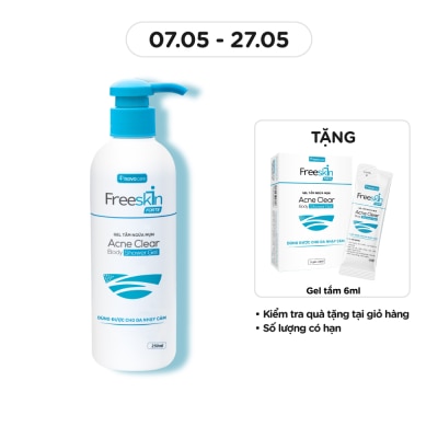 FREESKIN - Gel Tắm Ngừa Mụn Freeskin Forte Acne Clear Body Shower Gel Dùng Cho Mụn Lưng, Mụn Cơ Thể, Viêm Nang Lông 250g