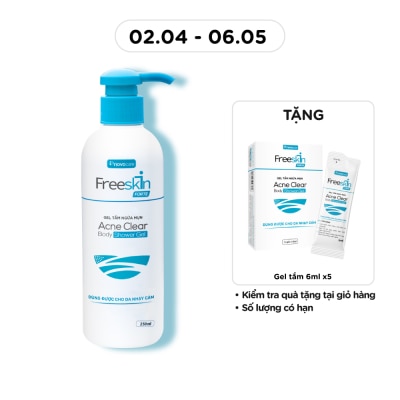 FREESKIN - Gel Tắm Ngừa Mụn Freeskin Forte Acne Clear Body Shower Gel Dùng Cho Mụn Lưng, Mụn Cơ Thể, Viêm Nang Lông 250g