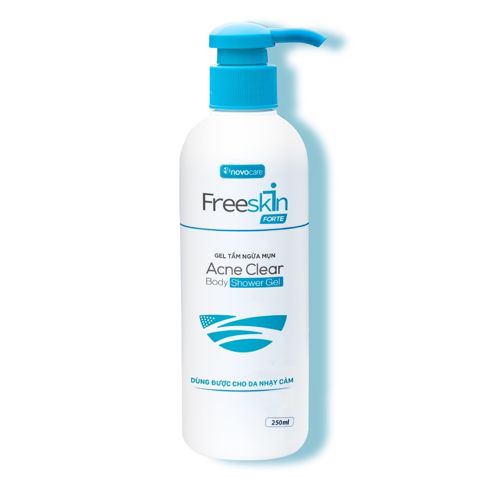 Gel Tắm Ngừa Mụn Freeskin Forte Acne Clear Body Shower Gel Dùng Cho Mụn Lưng, Mụn Cơ Thể, Viêm Nang Lông 250g