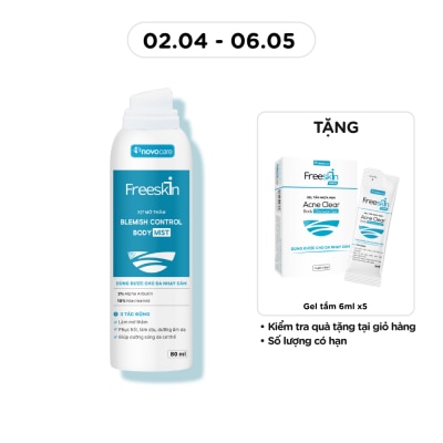 FREESKIN - Xịt Mờ Thâm Freeskin Blemish Control Body Mist Giúp Giảm Thâm Mụn Lưng & Làm Đều Màu Da Sau Mụn 80ml